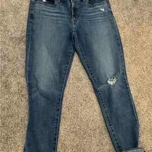 Levi's Blue Boyfriend Jeans with Distressed Details